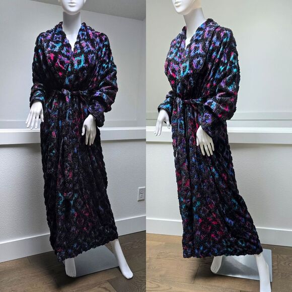 Vintage 50s Stan Herman for Herbcraft Chenille Satin Paisley Art Deco Housecoat - Picture 3 of 10